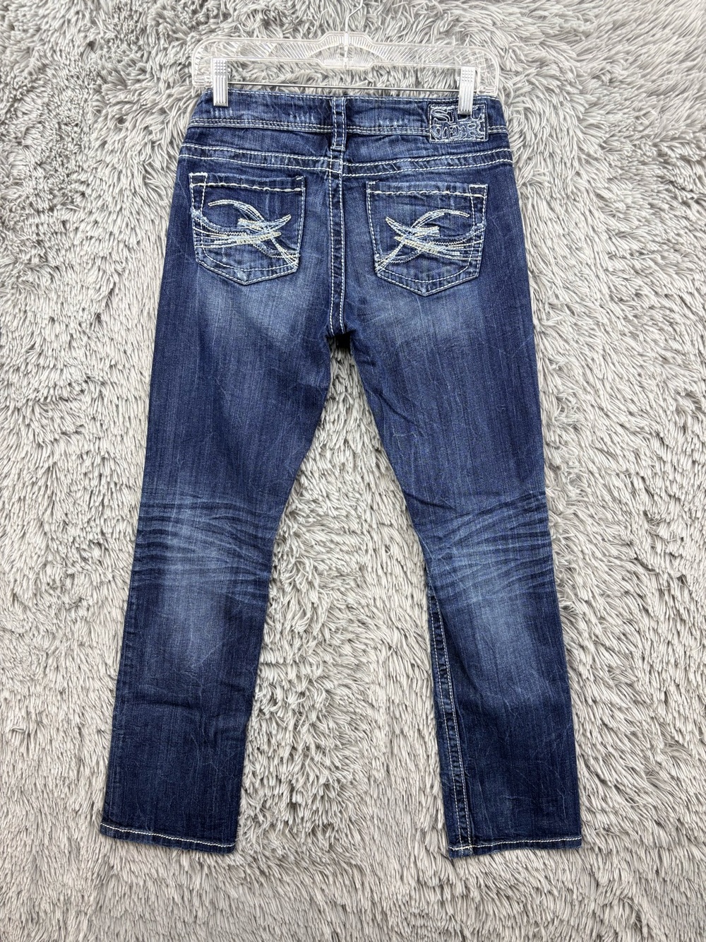 Silver Jeans Womens 28 Blue Berkley Straight Leg Low Rise Medium Wash